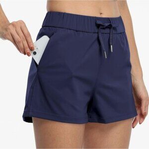 WILLIT | Women's Dark Navy 2.5" Lightweight Athletic Drawstring Shorts